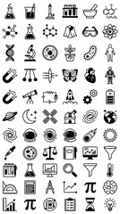 Science Icons Set: Chemistry, Physics, Biology, Astronomy, Medicine, Technology © sardi