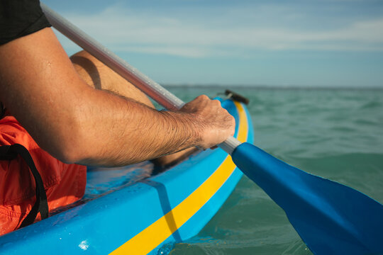 Paddling through tranquil waters while enjoying a warm sunny day