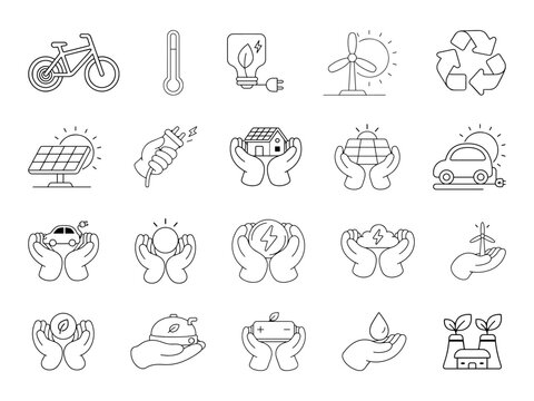 Environmental Conservation and Sustainability Elements Collection Illustration