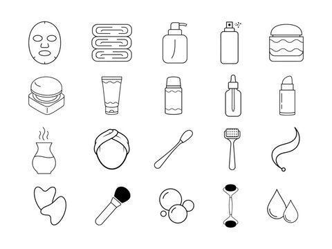 Beauty and Personal Care Products Collection Illustration