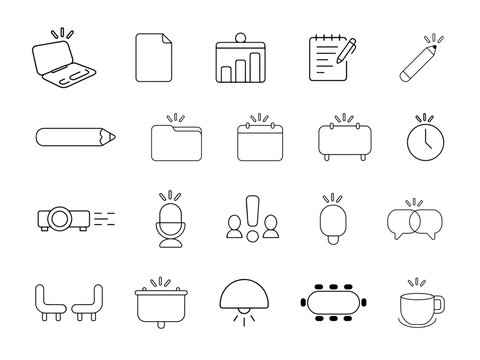 Office and Workplace Objects Collection Illustration
