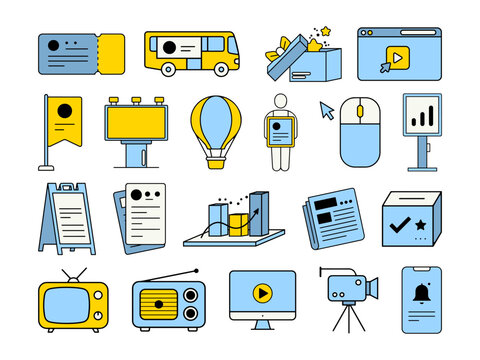 Multimedia Technology and Digital Communication Illustration Collection