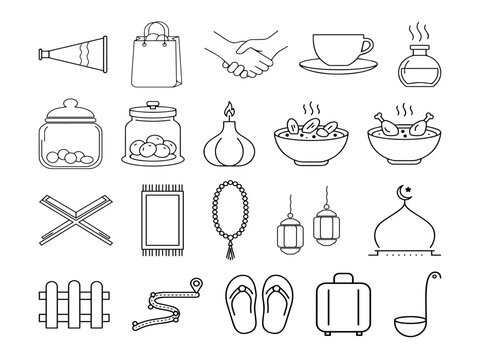 Islamic Lifestyle and Ramadan Essentials Illustration Collection