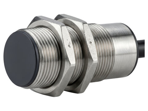 Inductive proximity sensor industrial switch on a transparent background