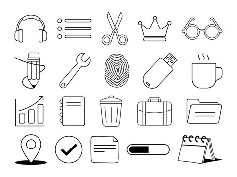 Office and Productivity Essentials Illustration Collection