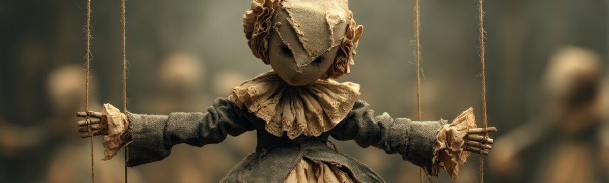 Puppet with a creepy face and hands