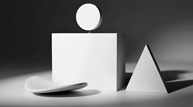 Minimalist Geometric Shapes Studio Photography Abstract Modern Design Objects Render
