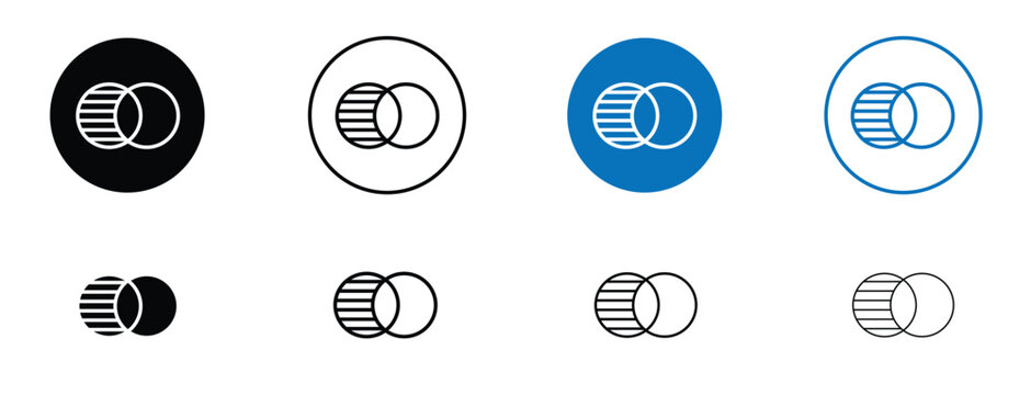 Diagram venn icon solid symbols collection