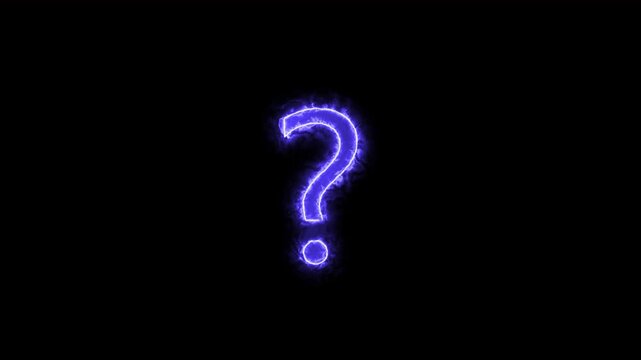 Animated blue question mark enigma mystery symbol 4k ultra hd motion graphics looping. Blue glowing question mark animation mystery enigma symbol looping technology sci fi 