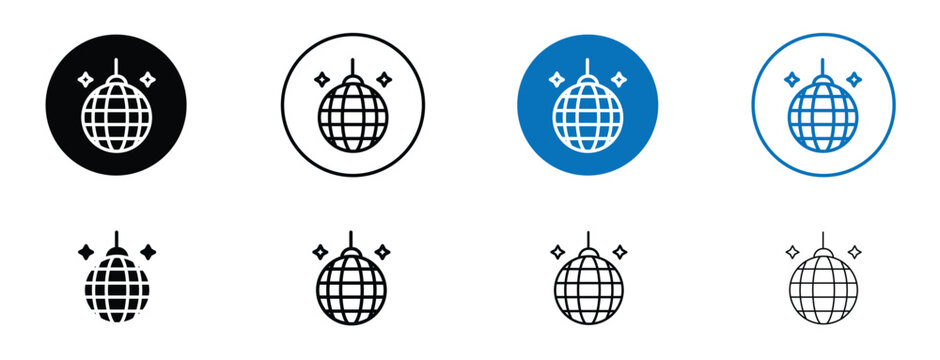 Disco ball icon solid symbols collection