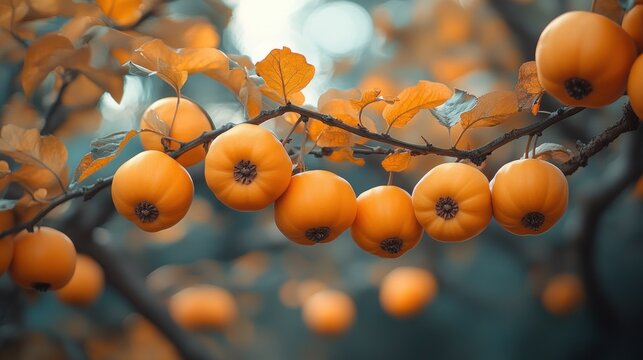Autumnal apples on branches