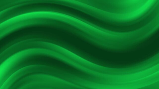 Bright green abstract wavy liquid silk texture, ideal for backgrounds and digital designs with a smooth and glowing aesthetic.