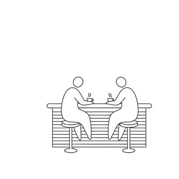 Two people sitting at a bar with drinks