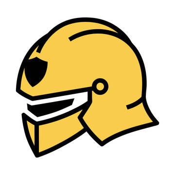 Yellow firefighter helmet icon
