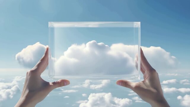 Floating Cloud in a Glass Display Box