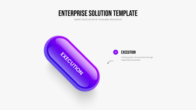 Visual Campaign Slide Template Vector Illustration. Enterprise Solution One Step Infographic Slideshow Layout. Professional Proposal 1 Element Diagram Presentation Design.