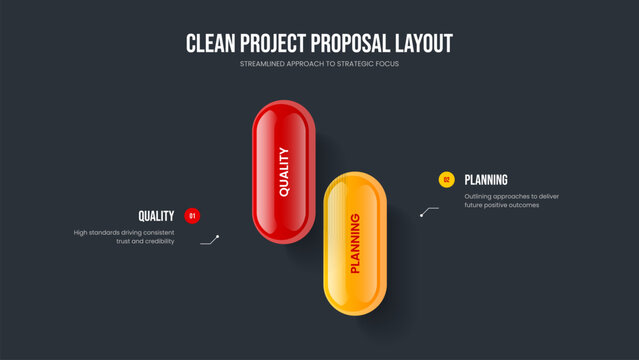 Investor Campaign Frame Layout Vector Illustration. Sales Insight Two Element Diagram Presentation Template. Advertising Development 2 Option Infographic Slide Design.