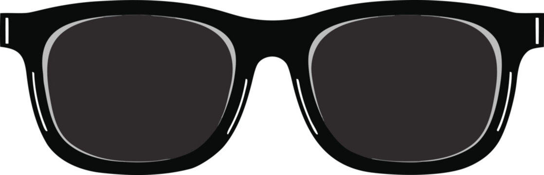 Sunglasses with dark lenses and black plastic frames  stylish eyewear