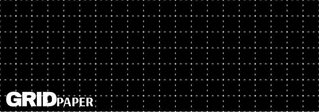 Graph paper background with a precise grid pattern of dashed lines. Notebook dash and paper line textures form a clean millimeter grid look.