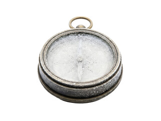 Frozen brass compass image with frost details for exploration themes, advertisements, and artwork. © Whisnu