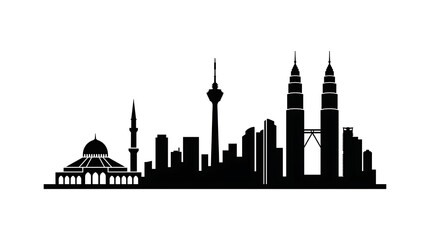 Fototapeta premium Kuala Lumpur city skyline silhouette Malaysia