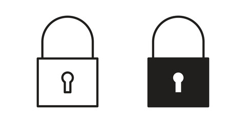 Lock icon line logo pack © tara