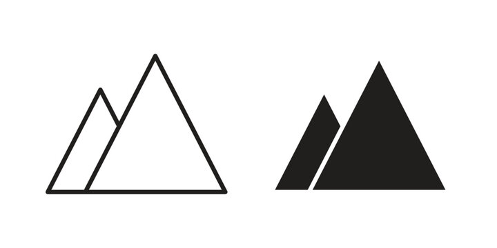 Mountain icon line logo pack