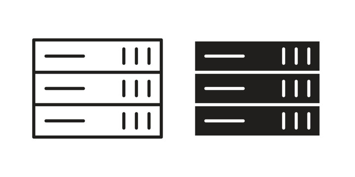 Server icon line logo pack