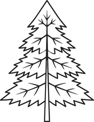 Obraz premium Single stylized pine tree isolated on white background stock illustration