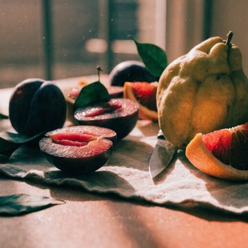 vibrant editorial still life of organic seasonal