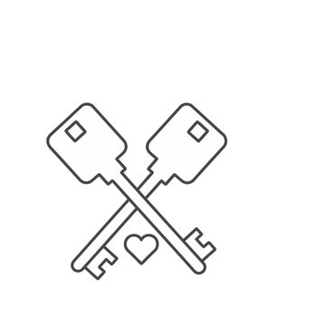 Two keys and a heart icon