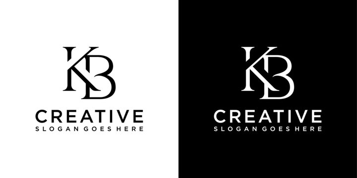 KB or BK initial letter logo design vector