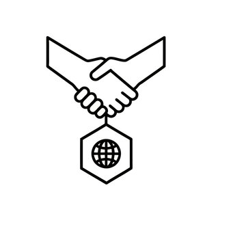 Handshake and Globe Icon