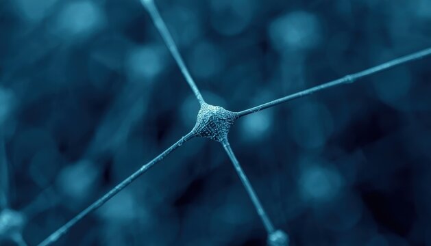 Close-up view of neural network synapse connection in human brain with connection scientific microscopic structure research cognition psychology electrical synaptic chemistry neurology