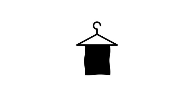 Simple clothes hanger icon animation isolated on white background