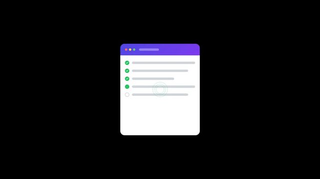 Minimalist browser window interface animation with loading spinner