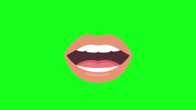 Talking mouth animation, lip sync shapes, 2D, green screen