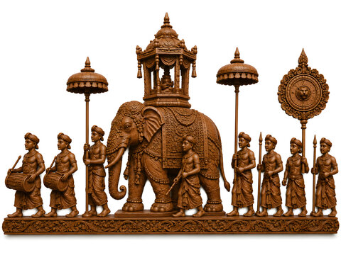 Traditional Sri Lankan Kandyan Perahera Wooden Carving