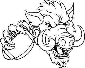 Obraz premium Boar Wild Hog Razorback Warthog Football Mascot
