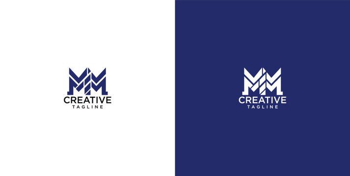 Creative Modern Logo Design with Double Letter M Concept for Corporate Identity and Branding