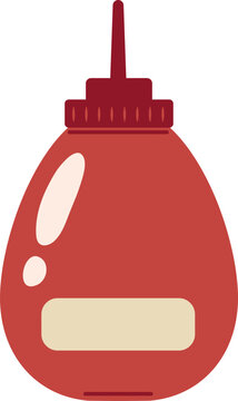 Cute tomato red sauce barbecue party elements vector collection
