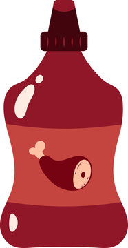 Cute bbq meat sauce barbecue party elements vector collection