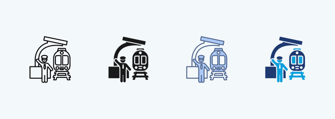 Train Station multiple style icon collection © Joko