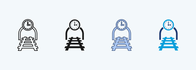 Railway Clock multiple style icon collection © Joko