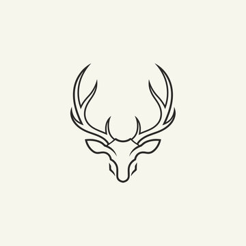 Minimalist deer head silhouette vector graphic for design and branding