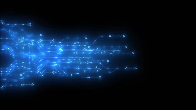 Neon Circuit to Network Sphere Digital Communication and AI Data Exchange Animation 4k video