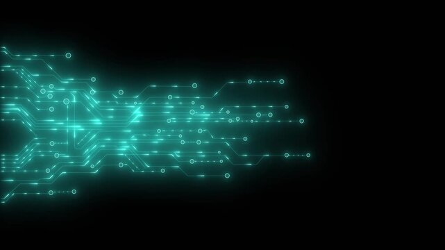 Neon Circuit to Network Sphere Digital Communication and AI Data Exchange Animation 4k video