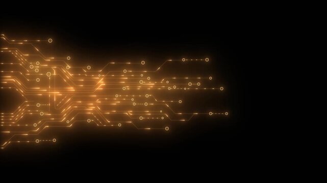 Neon Circuit to Network Sphere Digital Communication and AI Data Exchange Animation 4k video