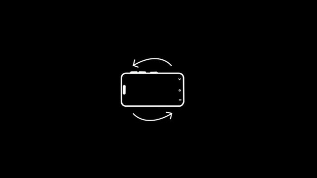 animation of rotate your phone.Turn you Smart phone rotate device screen, Phone flip sign, Phone Rotation animation. Device rotation sign..4K video.