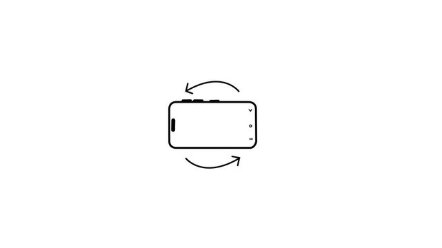 animation of rotate your phone.Turn you Smart phone rotate device screen, Phone flip sign, Phone Rotation animation. Device rotation sign..4K video.